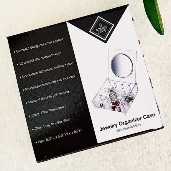 Folding Jewelry Organizer Case with Built in Mirror by Sorbus Beauty - Picture 4 of 10